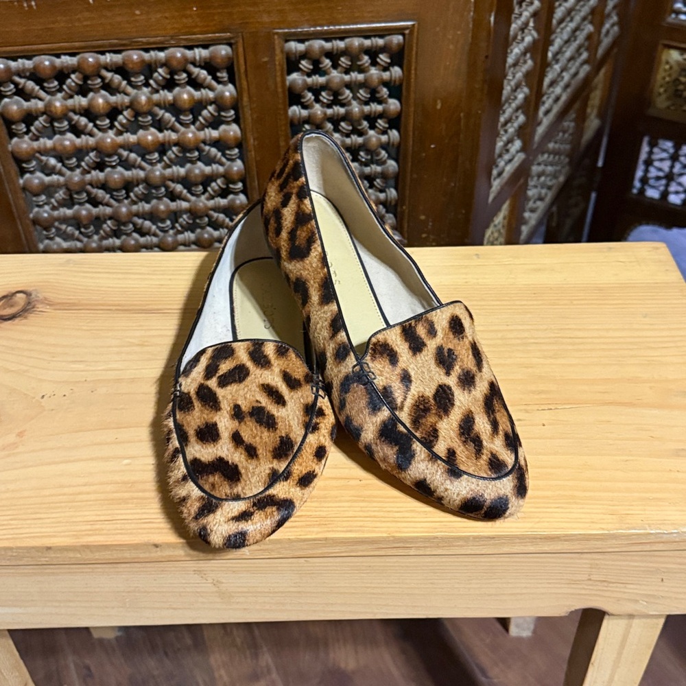 Talbots Calf Hair Animal Print Loafers